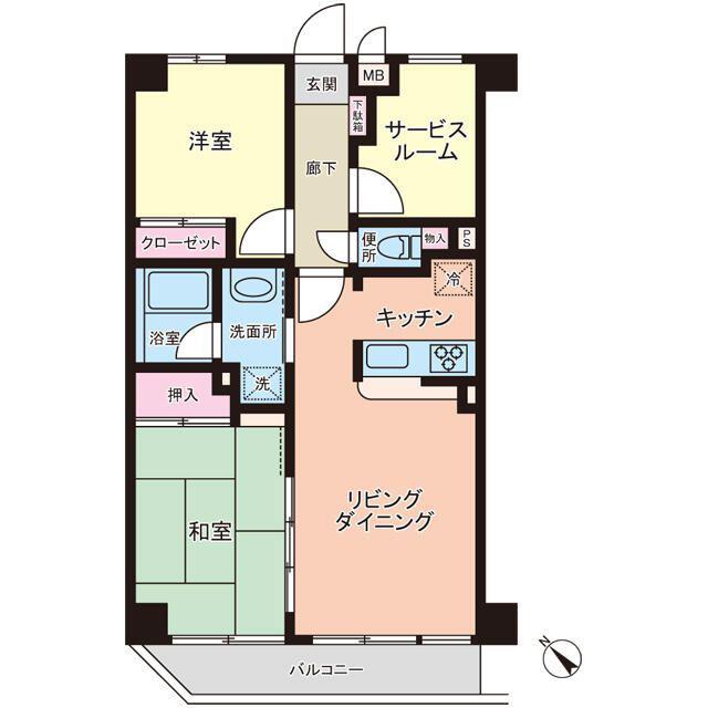 ラビ・マイキャッスル馬込(2SLDK/3階)の間取り写真