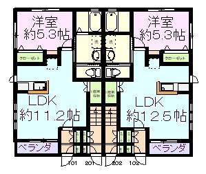 シャイデック東光台(1LDK/1階)の間取り写真