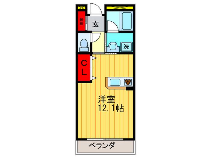 ヴィル山之上(ワンルーム/1階)の間取り写真
