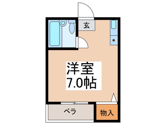 田中マンションB棟(ワンルーム/2階)の間取り写真