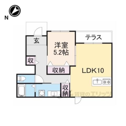 SOLEIL LEVANTⅠ (1LDK/1階)の間取り写真