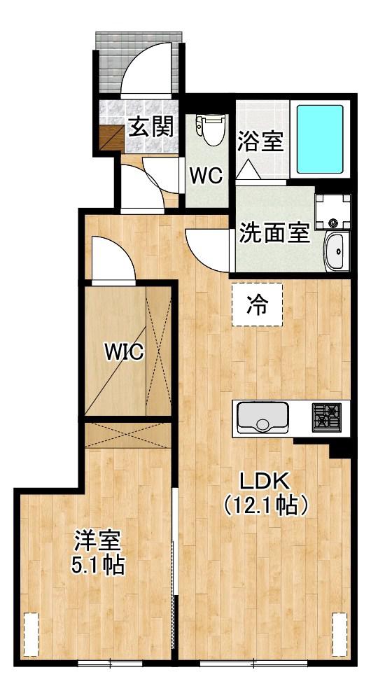 グラン・タウルス(1LDK/1階)の間取り写真