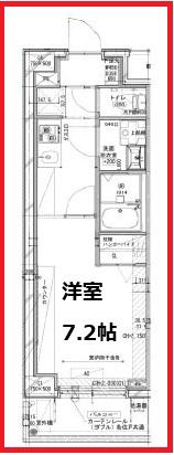 ディップス竹ノ塚駅前(1K/6階)の間取り写真