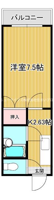 ハイツリコ(1K/2階)の間取り写真