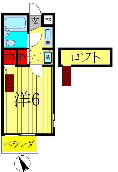 サンローゼ馬橋(1K/2階)の間取り写真