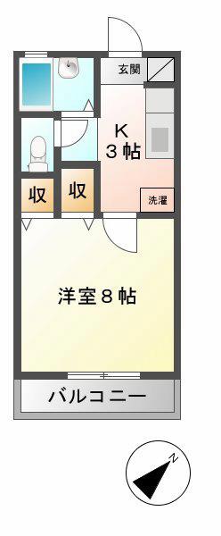 ステーショナリー西川(1K/1階)の間取り写真