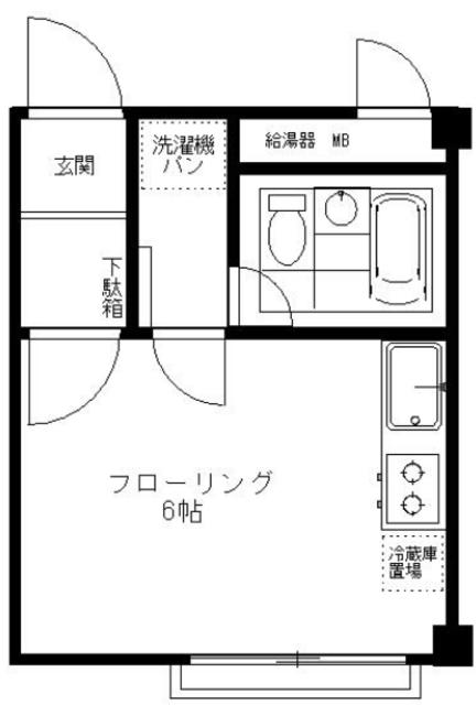 マイキャッスル西小山第2(ワンルーム/1階)の間取り写真