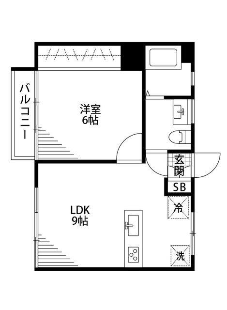 島マンション(1LDK/1階)の間取り写真