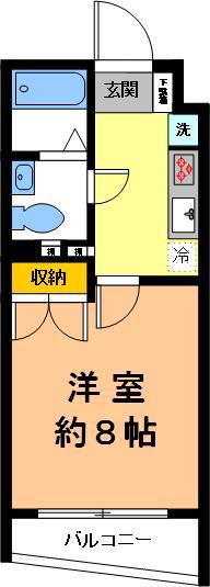 シャトールミエール(1K/2階)の間取り写真