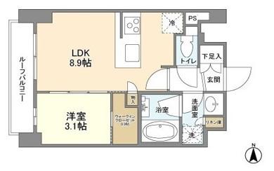 コンフォリア桜上水(1LDK/9階)の間取り写真
