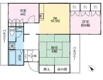 エンブレム上尾(3DK/3階)の間取り写真