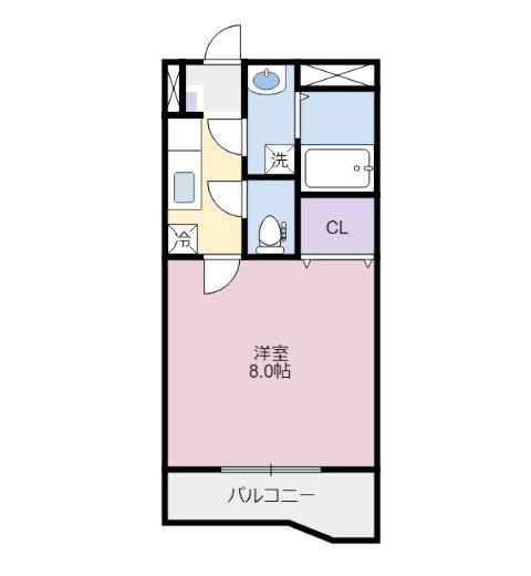 ティラーノG(1K/1階)の間取り写真