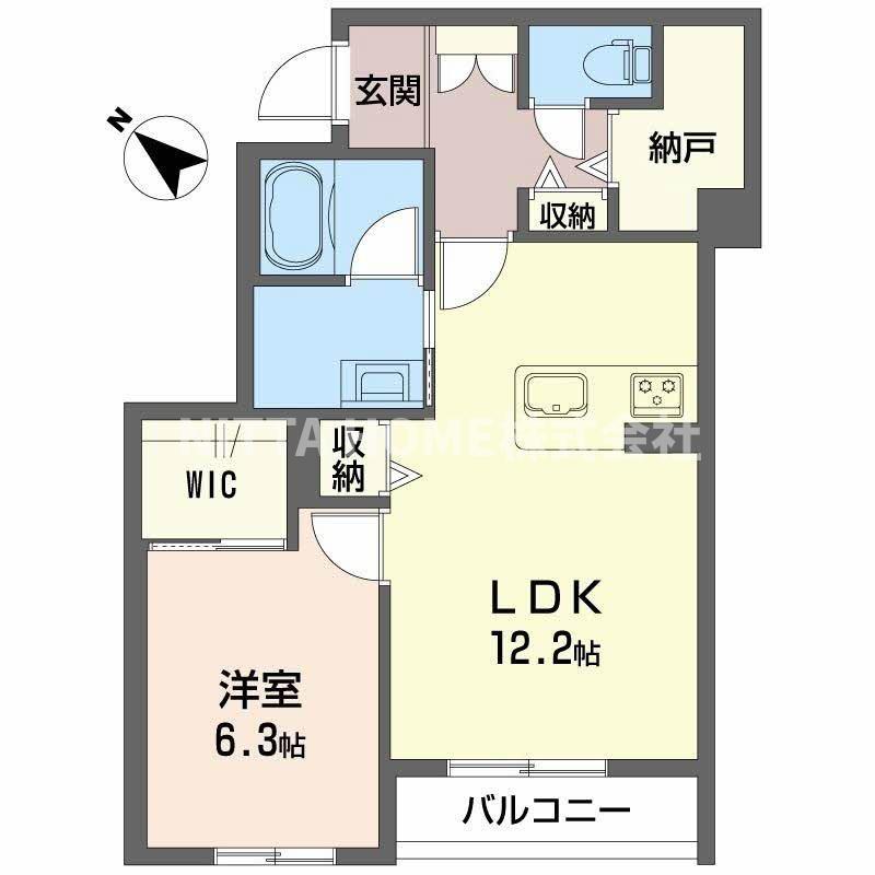 プエンテ サツキ(1LDK/1階)の間取り写真