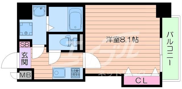 DWELLINGASAHI(1K/2階)の間取り写真