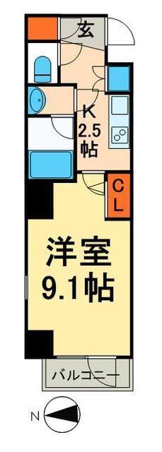 グランフォース秋葉原(1K/5階)の間取り写真
