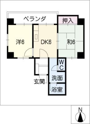 レスポアール大須ELM(2DK/4階)の間取り写真