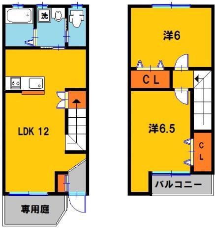リシャール II(2LDK/1階)の間取り写真