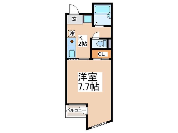 シャスール大正(1K/3階)の間取り写真