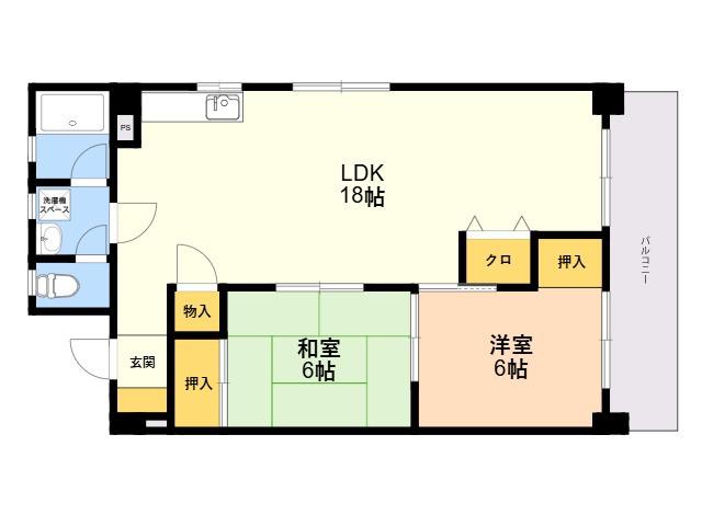 サンコーポあまの(2LDK/2階)の間取り写真