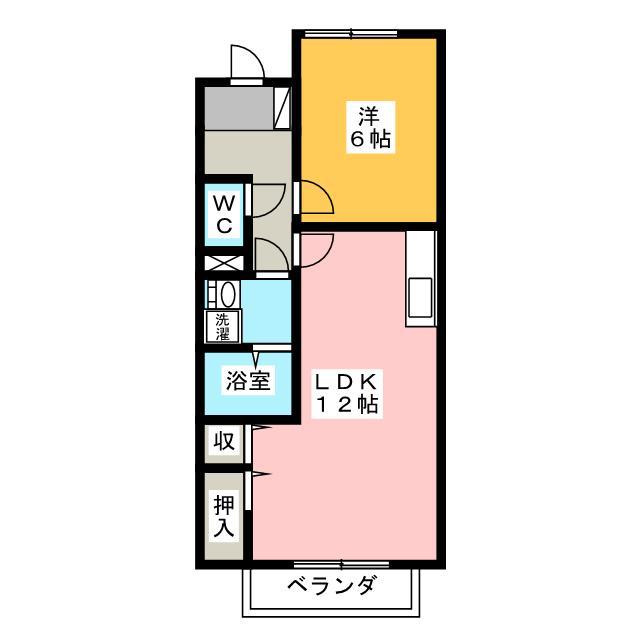 SURPLUS TWO RIVERSIDE HILL寿A(1LDK/2階)の間取り写真