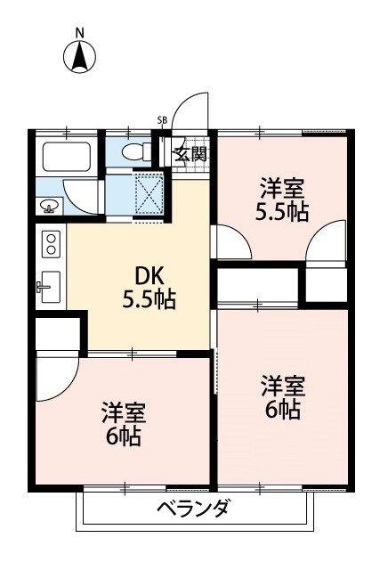 サンコーポ(3DK/1階)の間取り写真