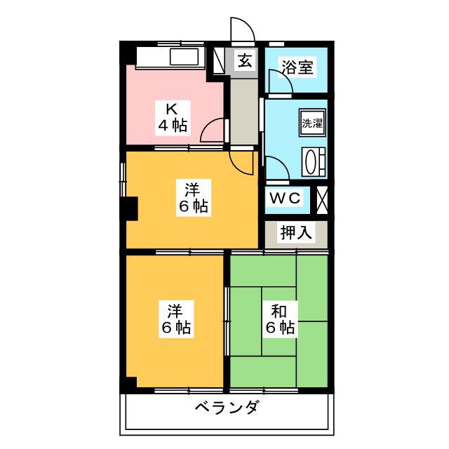 アーバンヒルズ T2(3K/1階)の間取り写真