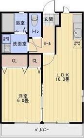 フオーリーブス(1LDK/1階)の間取り写真