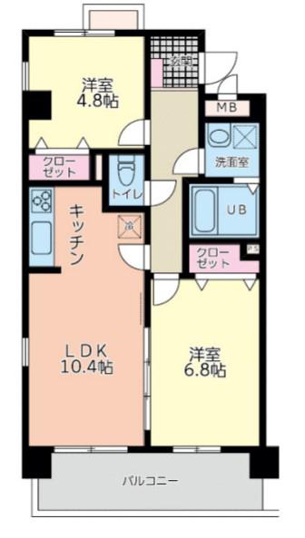サングレイス(2LDK/1階)の間取り写真