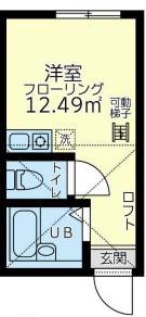 ユナイト新子安ザルツブルク(ワンルーム/1階)の間取り写真