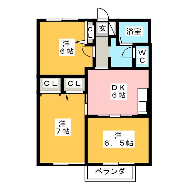 ダイヤディアス(3DK/2階)の間取り写真