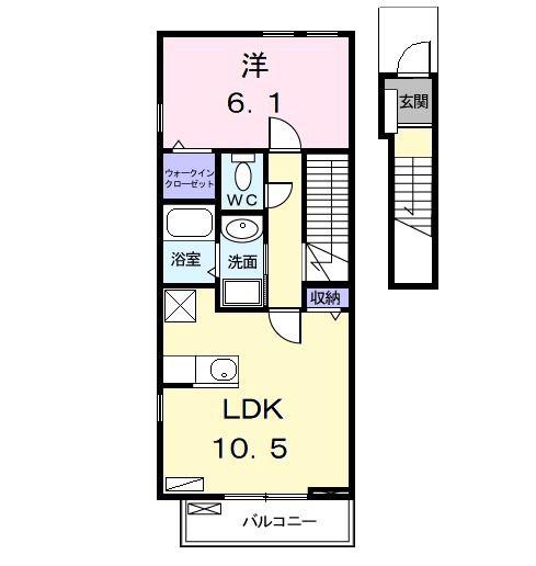 グランツシェーネ(1LDK/2階)の間取り写真
