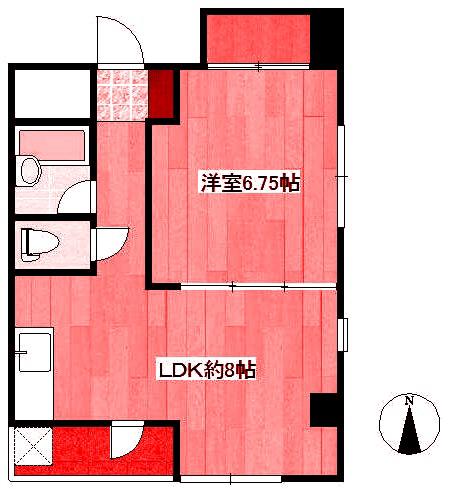 ウイング柿野屋(1LDK/3階)の間取り写真