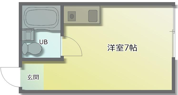 ドラゴンハイツ24(ワンルーム/2階)の間取り写真