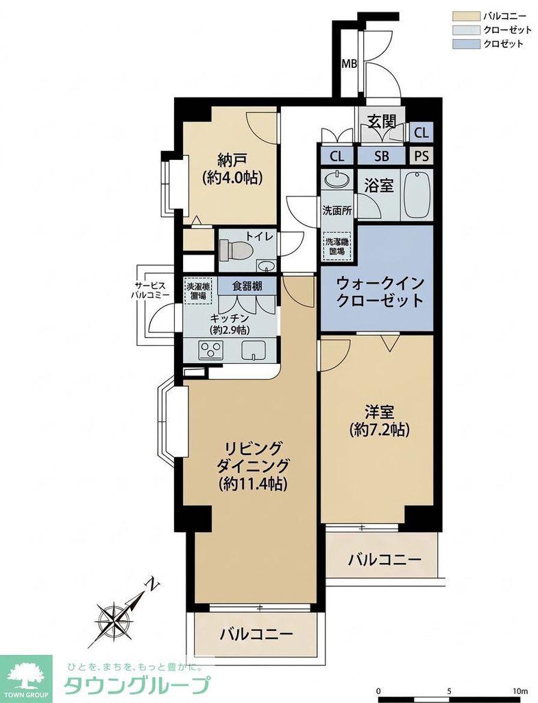 クレストヒルズ青葉台(1SLDK/3階)の間取り写真