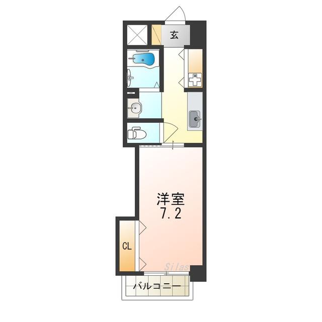 リアルなかもず(1K/4階)の間取り写真