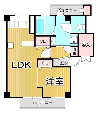 VIEW TERRACE 売布1(1LDK/2階)の間取り写真