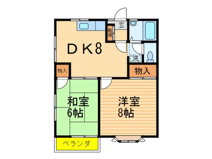 メゾン青葉(2DK/1階)の間取り写真