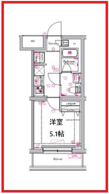 アゼスト金町(1K/1階)の間取り写真