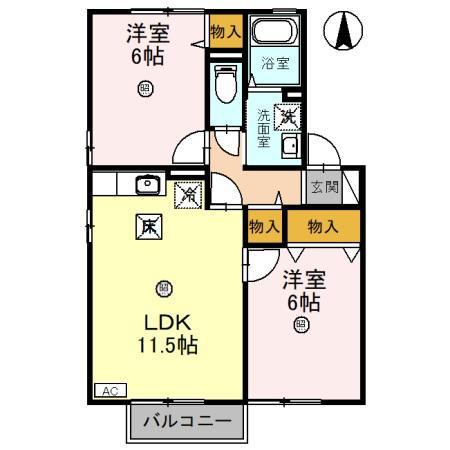 サニーコート義景A(2LDK/1階)の間取り写真