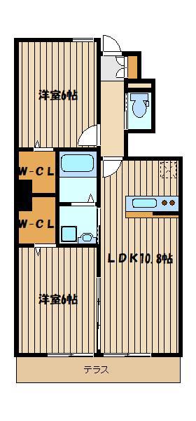 シャルマンケー(2LDK/1階)の間取り写真
