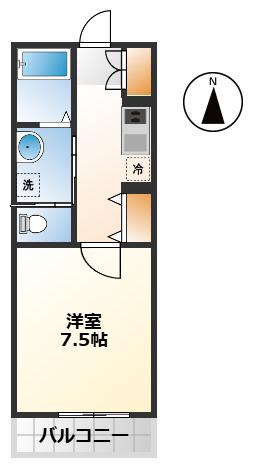 フォレストCKIII(1K/1階)の間取り写真