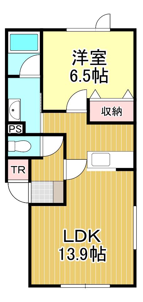 リラクオーレ(1LDK/1階)の間取り写真