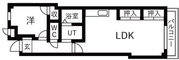 グリーンハイツ(1LDK/1階)の間取り写真