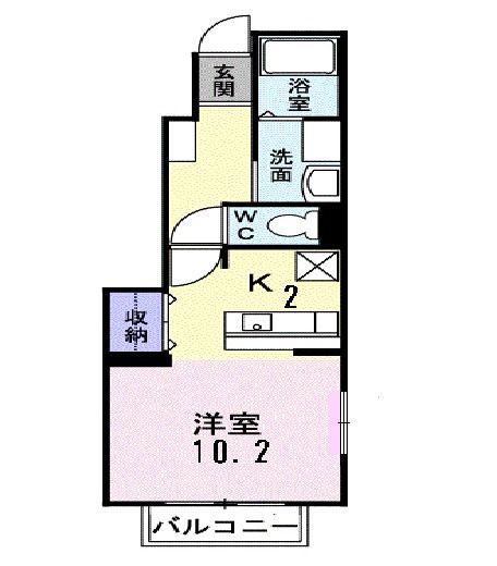 ヴォリュビリス(1K/1階)の間取り写真