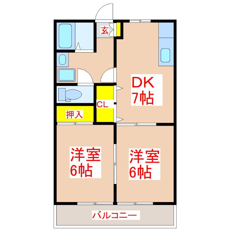 トトロハウス(2DK/3階)の間取り写真