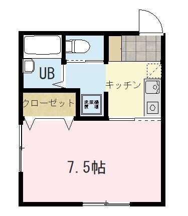 メルヴィーユ新横浜II(1K/2階)の間取り写真