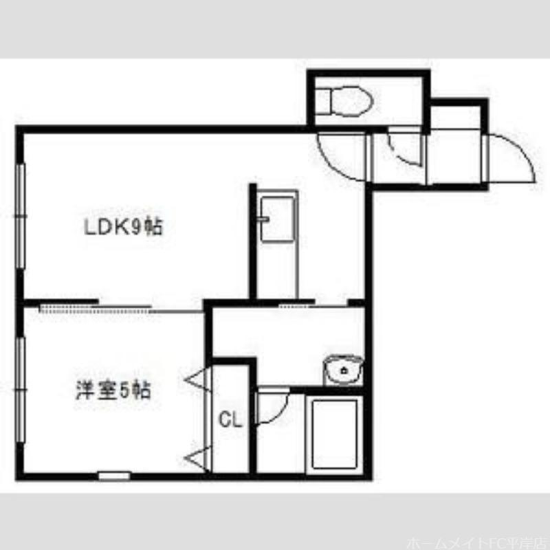 ラヴィーニュI(1DK/2階)の間取り写真