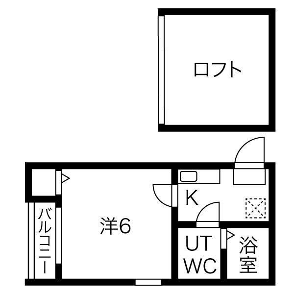 プランタン白金(1SK/2階)の間取り写真