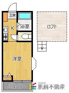 コンフォール高宮(1K/2階)の間取り写真