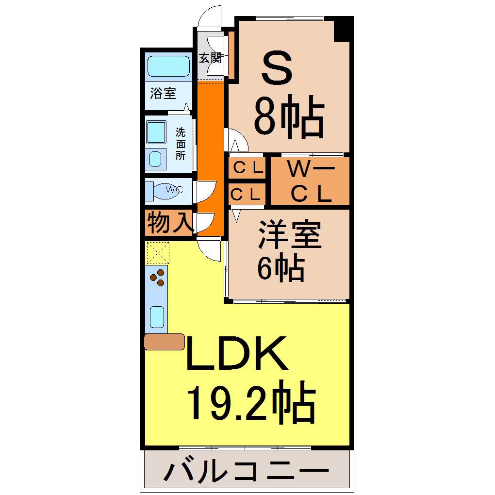 グランアベニュー名駅南(1SLDK/2階)の間取り写真